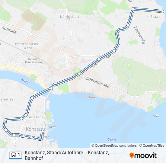 1 Bus Line Map