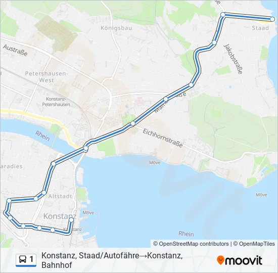 1 Bus Line Map