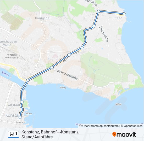 1 Bus Line Map