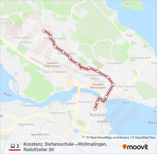 2 Bus Line Map