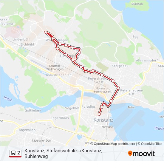 2 Bus Line Map