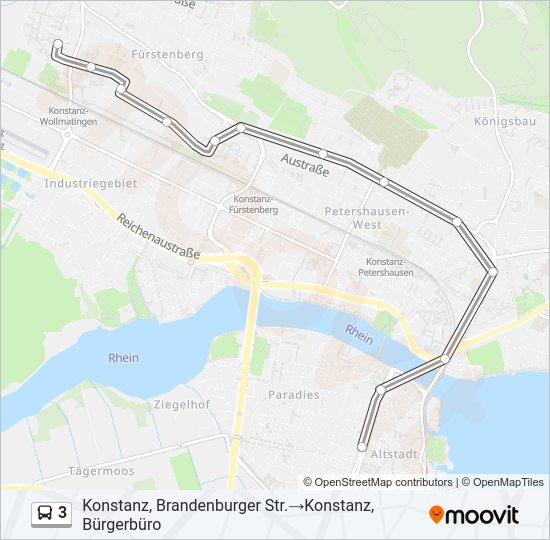 3 Bus Line Map