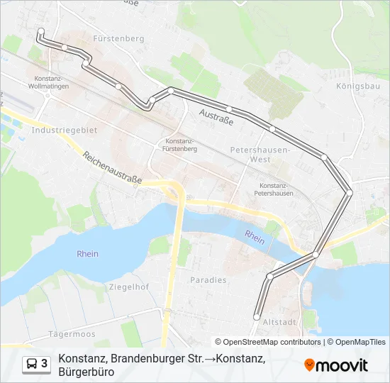 3 Bus Line Map