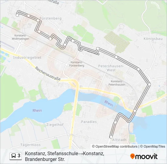 Plan de la ligne 3 de bus