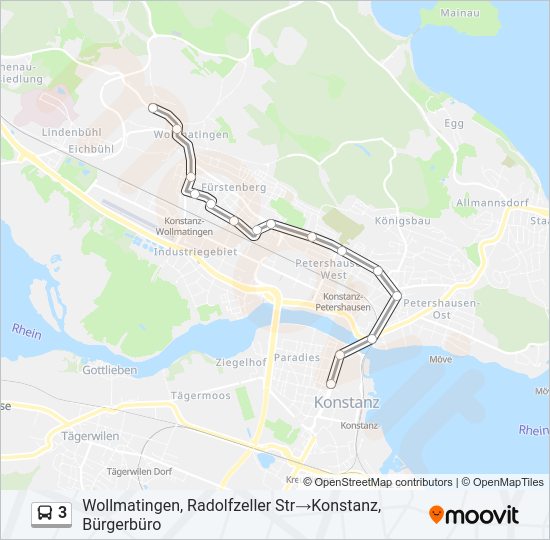 3 Bus Line Map