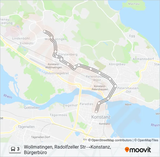 3 Bus Line Map