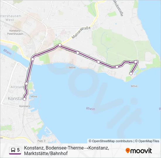 5 Bus Line Map