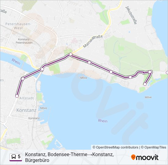 5 Bus Line Map
