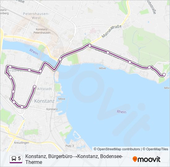5 Bus Line Map