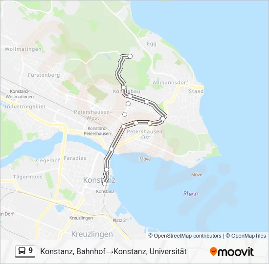 9 Bus Line Map