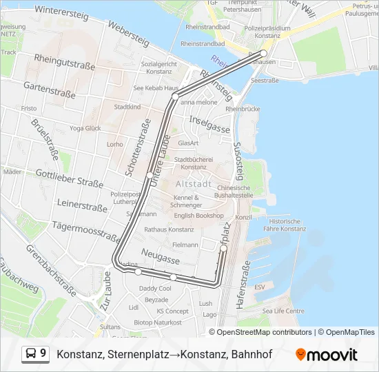 9 Bus Line Map