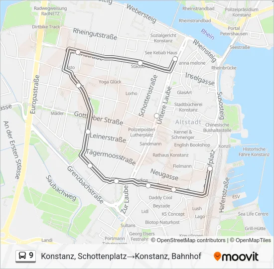 9 Bus Line Map