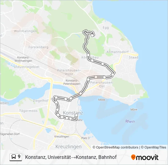 9 Bus Line Map