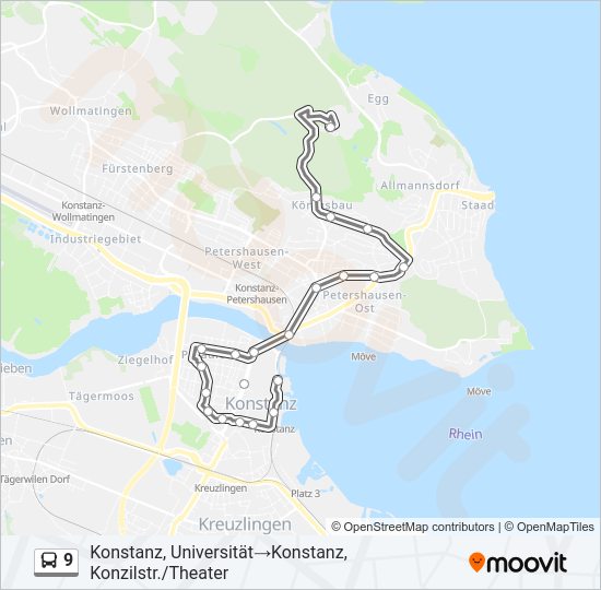 9 Bus Line Map