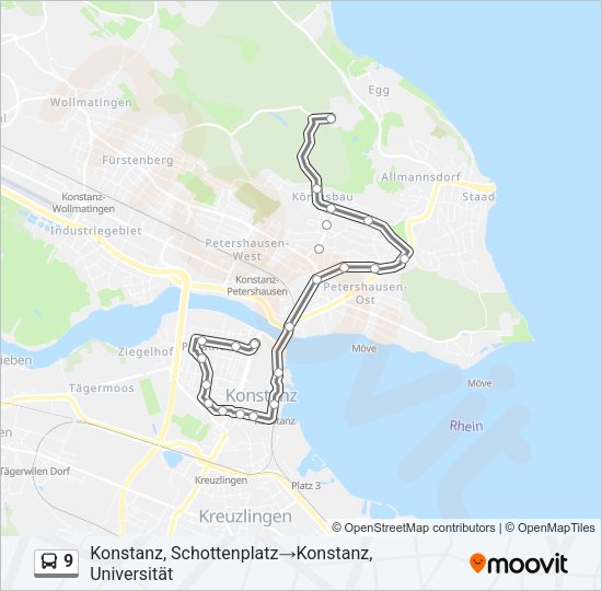 9 Bus Line Map