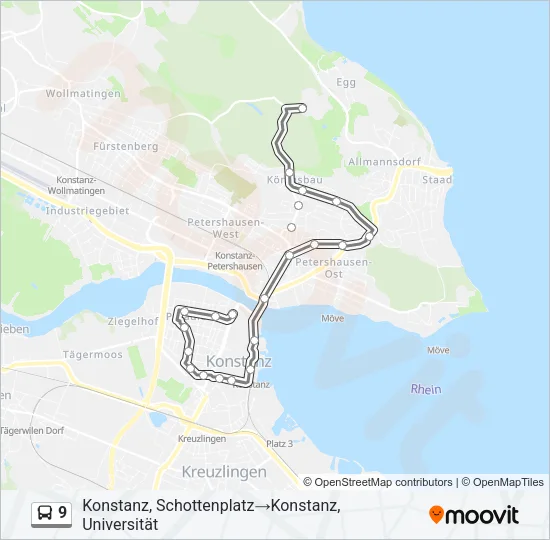 9 Bus Line Map