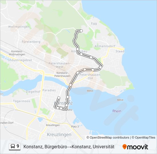 9 Bus Line Map
