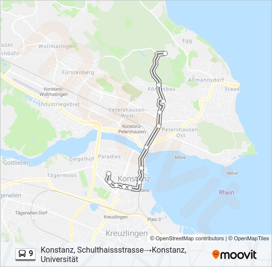 9 Bus Line Map