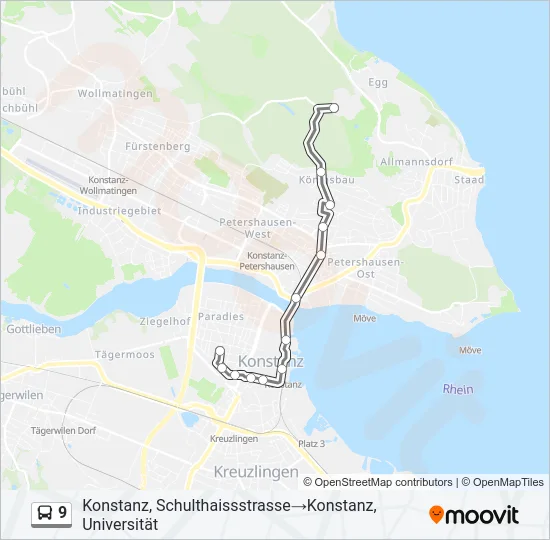 9 Bus Line Map