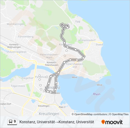 9 Bus Line Map