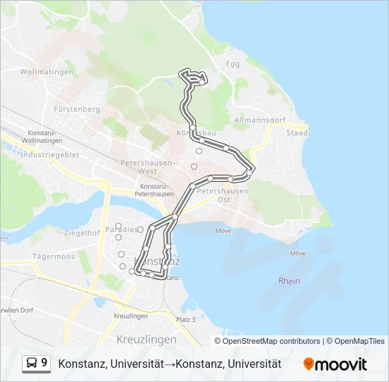 9 Bus Line Map