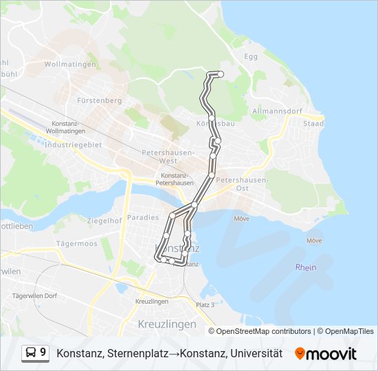 9 Bus Line Map