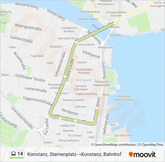 14 Bus Line Map