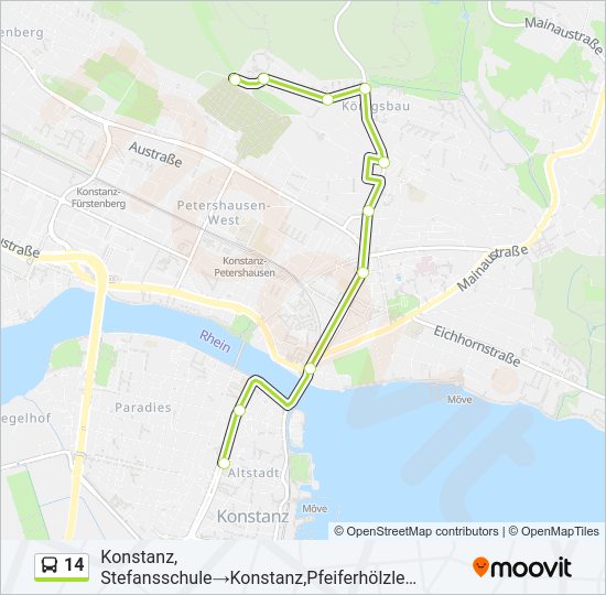 14 Bus Line Map