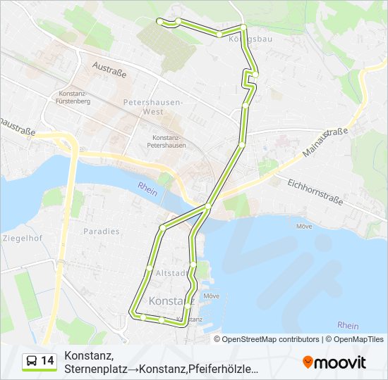 14 Bus Line Map