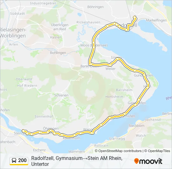 200 Bus Line Map