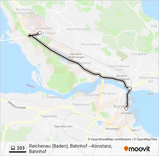 203 Bus Line Map