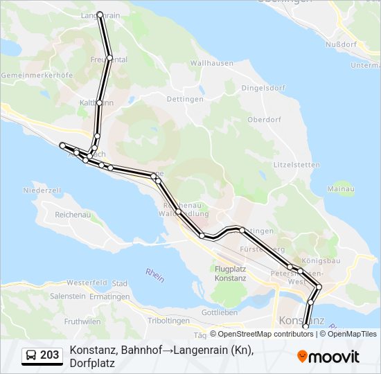 203 Bus Line Map