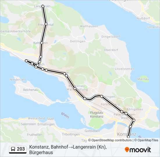 203 Bus Line Map