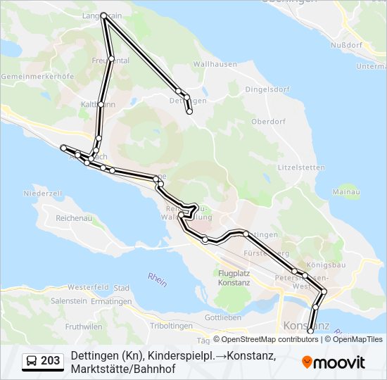 203 Bus Line Map