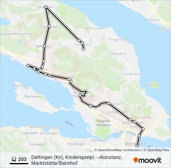 203 Bus Line Map