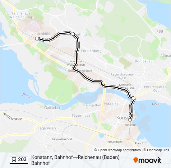 203 Bus Line Map