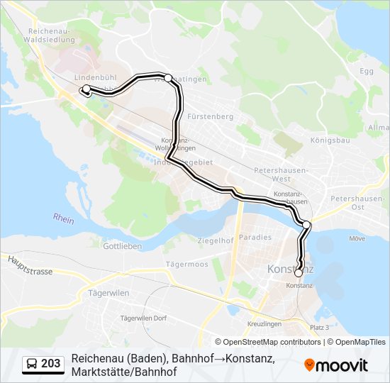203 Bus Line Map