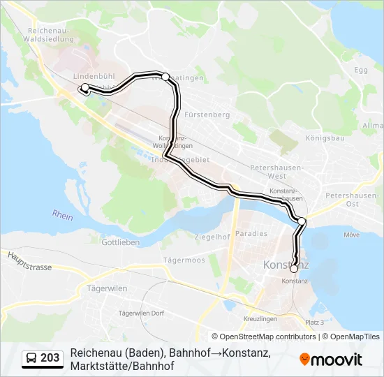 203 Bus Line Map