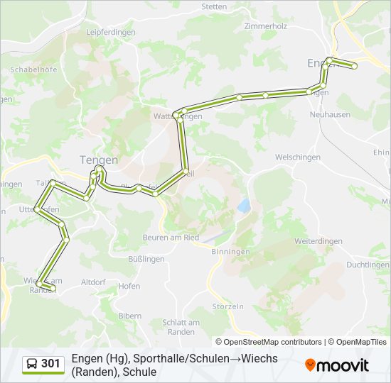 301 Bus Line Map