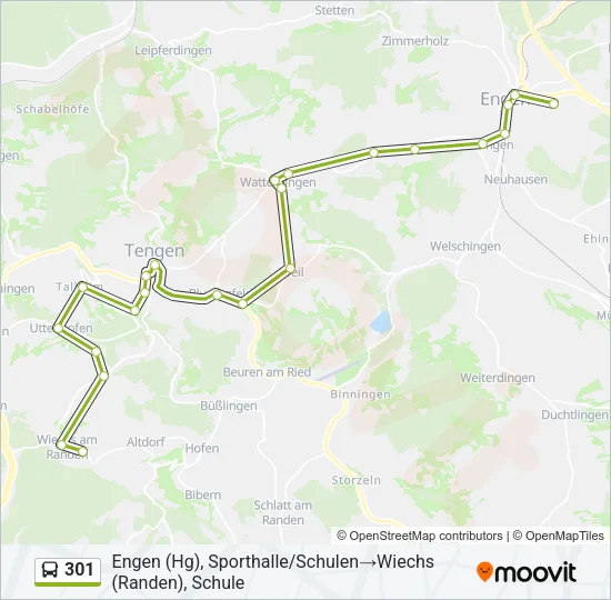 301 Bus Line Map