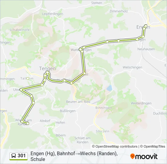 301 Bus Line Map