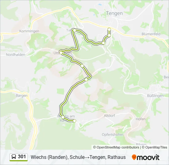 301 Bus Line Map