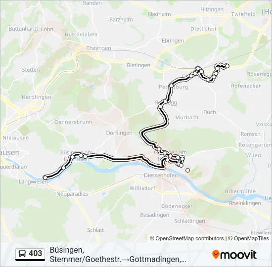 Plan de la ligne 403 de bus