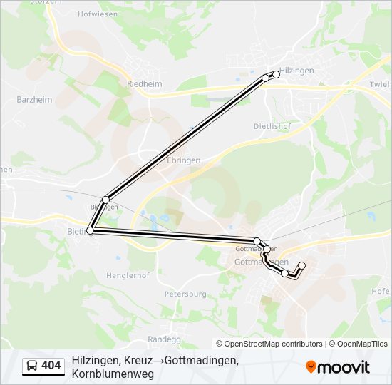 404 Bus Line Map