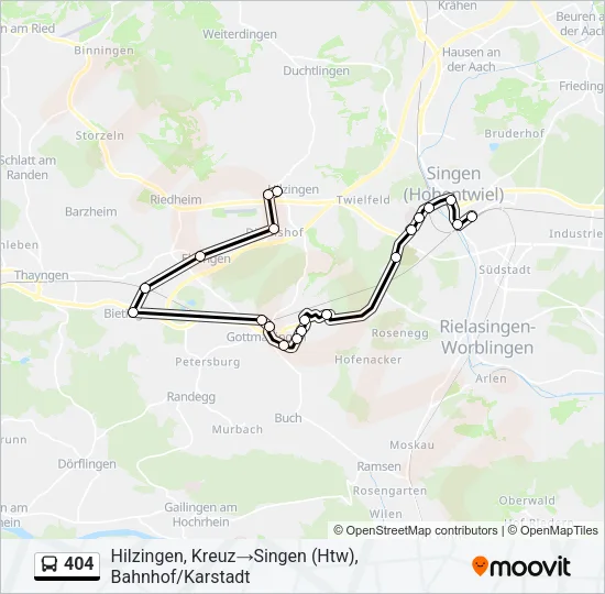 Plan de la ligne 404 de bus