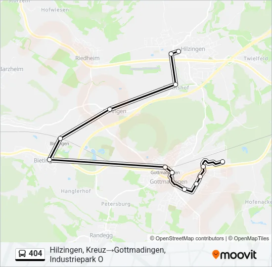 404 Bus Line Map