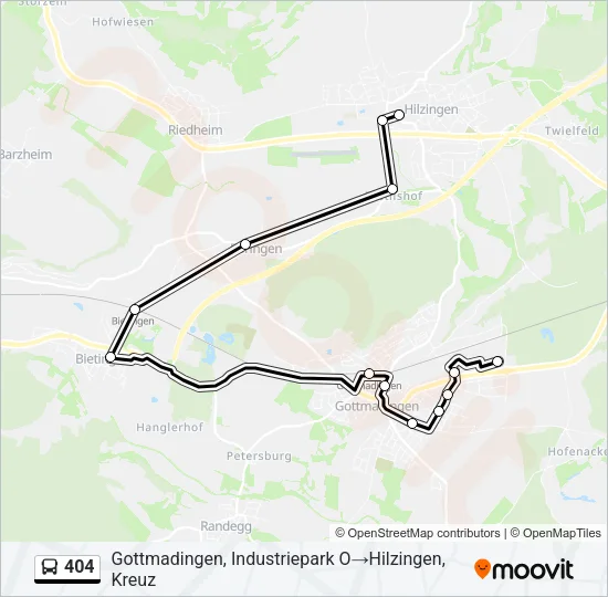404 Bus Line Map