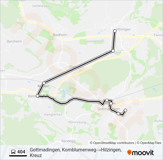 404 Bus Line Map