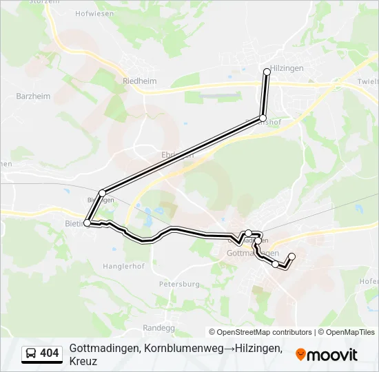 404 Bus Line Map