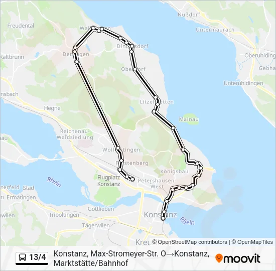 13/4 Bus Line Map